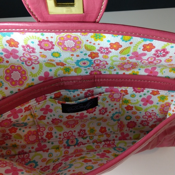 Faux leather Clutch, coral/dark salmon color - Picture 7 of 7